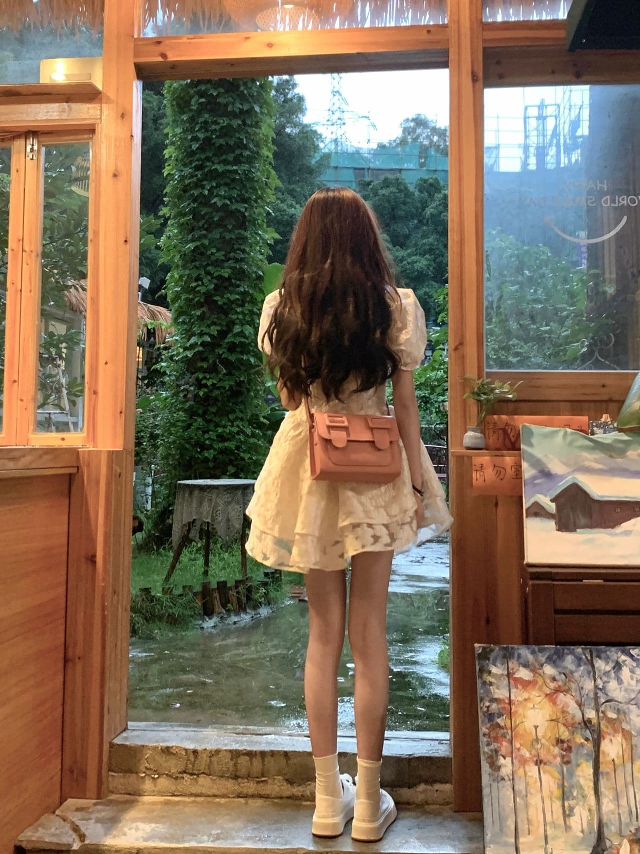 달콤한 핫걸 여성 드레스 여름 일본식 허리 수축 순수한 욕망 거품 소매 공주 드레스 부드러운 바람 자카드 퍼프 치마 이미지 3
