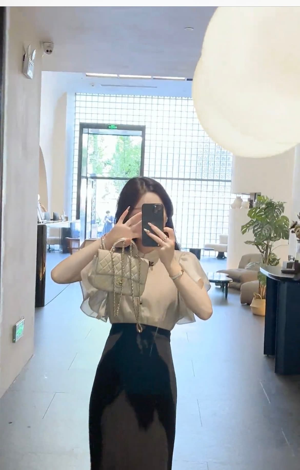 고유 한 Chic 스탠드 칼라 반팔 여성 셔츠 여름 섹션 새로운 셔츠 여자 작은 날다 소매 맨위 여성복 상세 이미지 10