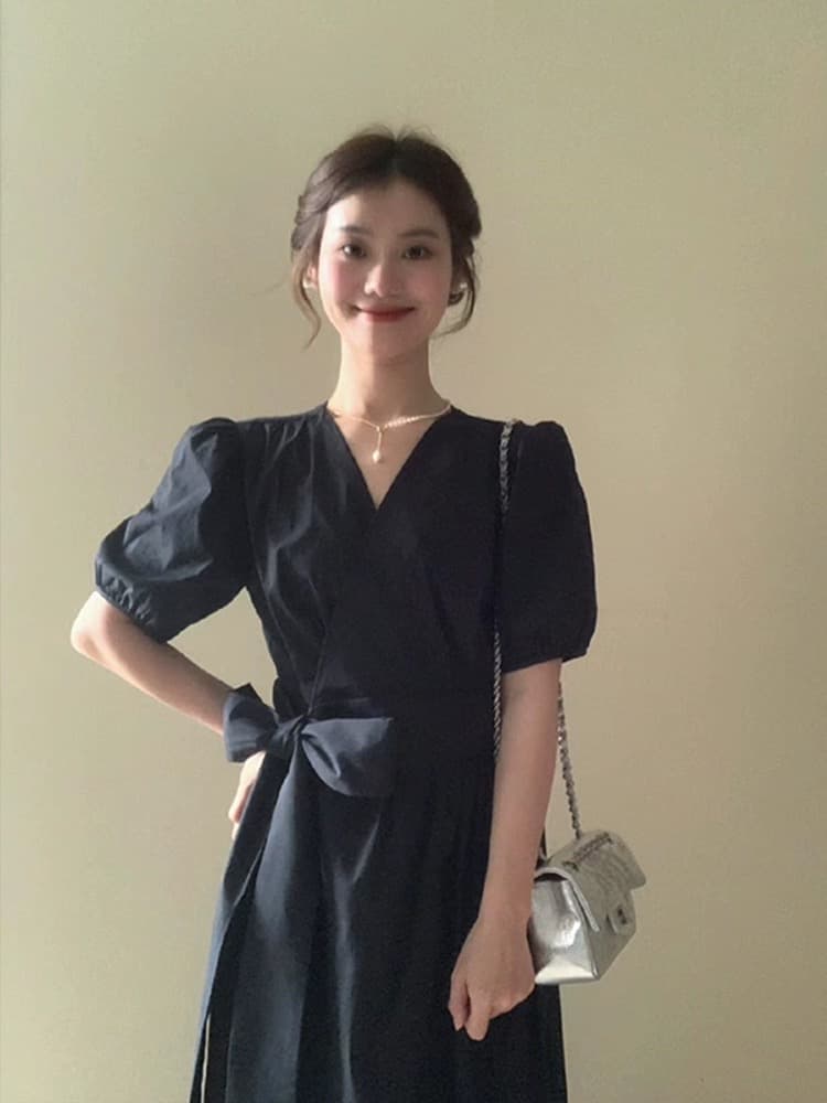 프랑스식 그는 벤 검정색 하나 슬라이스 점프 슈트 치마 여름 한 부서 허리 수축 미니멀리즘 스트랩 롱 스커트 고급 센스