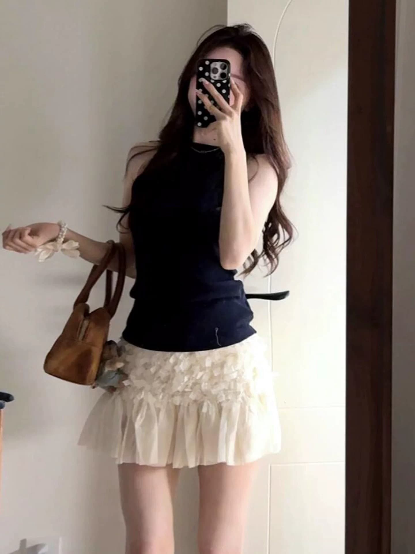 한 부서 레트로 패치워크 해군 민소매 풀오버 조끼 여성 여름 몸매 가꾸기 슬림해 보이는 핫걸 캐주얼 다용도 맨위 상세 이미지 1