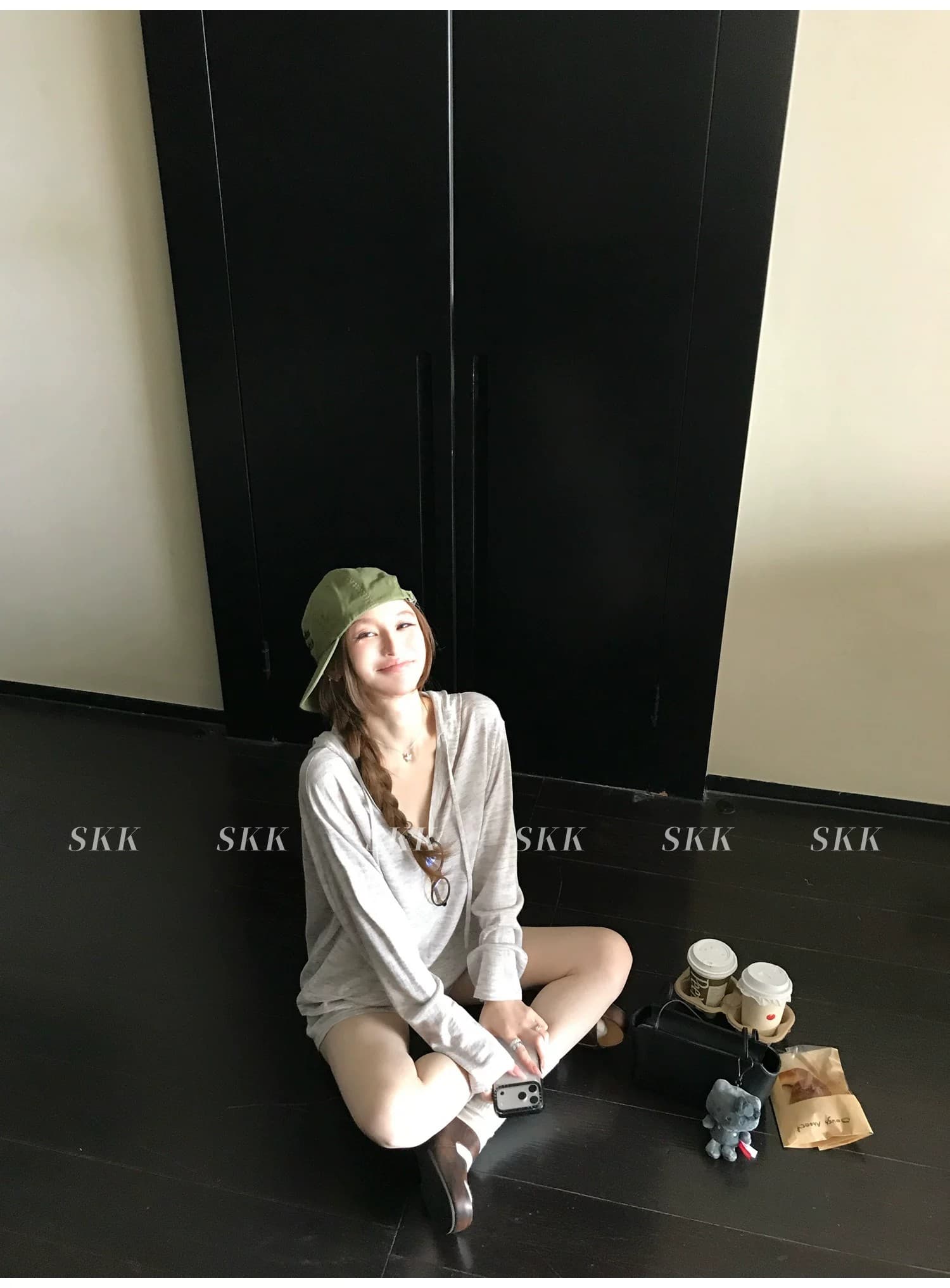 게으른 빛 산소 여름 안개 센스 작은 셔츠 48 지점 16 바늘 얇고 가벼운 아마 느긋한 후드 니트 맨위 세트 여성 상세 이미지 14