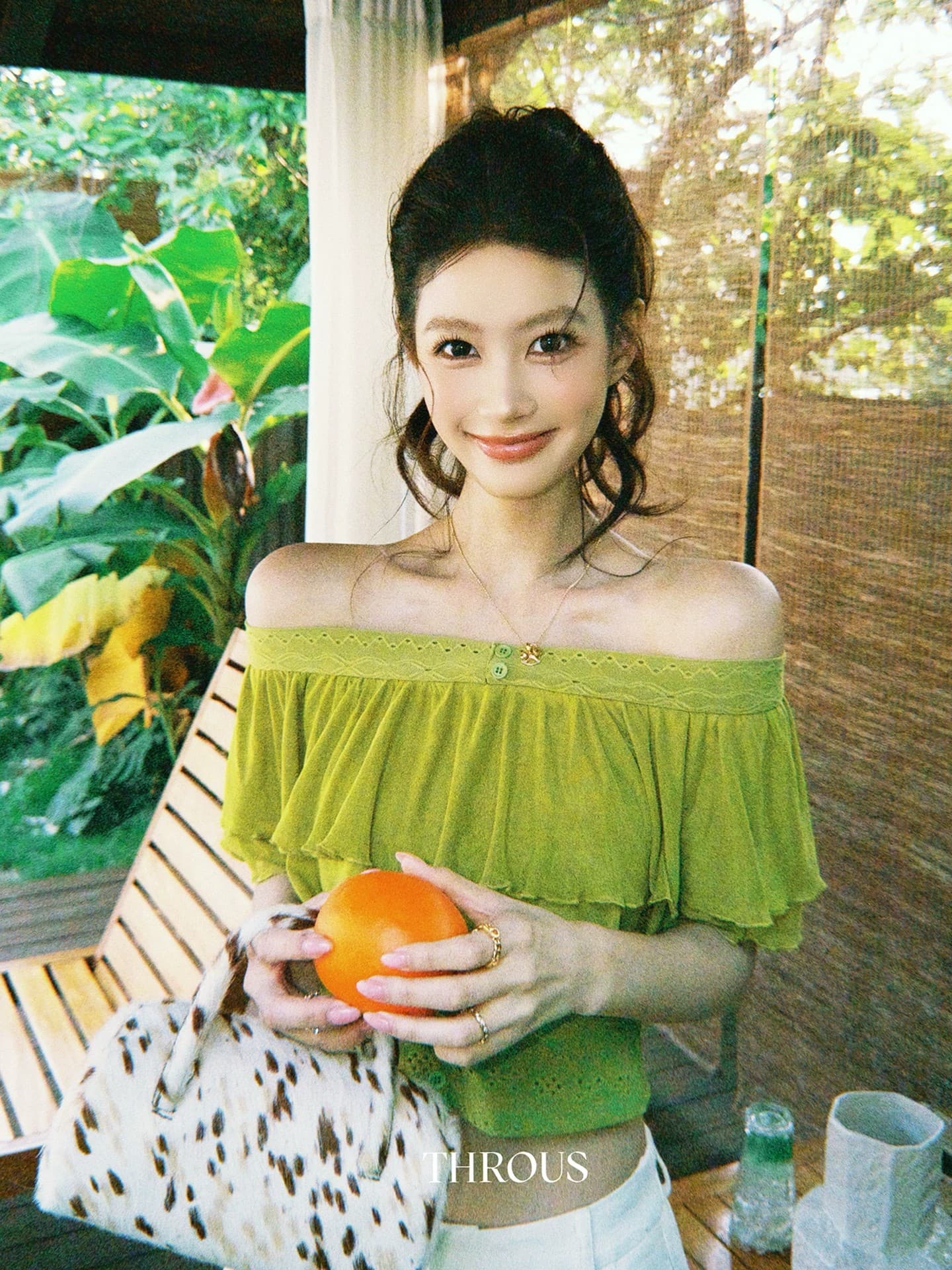 감사합니다. 아니요 고기 프릴 오프숄더 쇼트 스타일 티셔츠 여성 여름 캐주얼 바람 계층의 감각 디자인 센스 몸매 가꾸기 맨위 상세 이미지 6