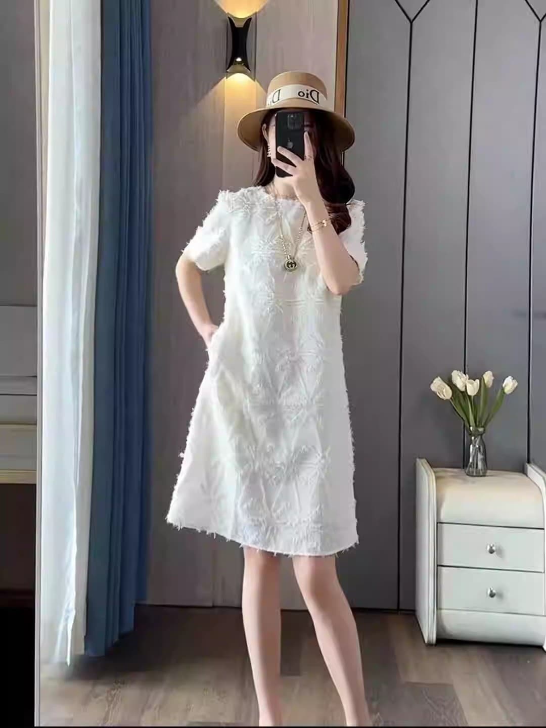 빛 럭셔리 바람 유럽 상품 작은 샤넬 스타일 슬림해 보이는 여성 드레스 여름 새로운 프랑스식 디자인 센스 술 레이스 A라인 스커트 상세 이미지 7