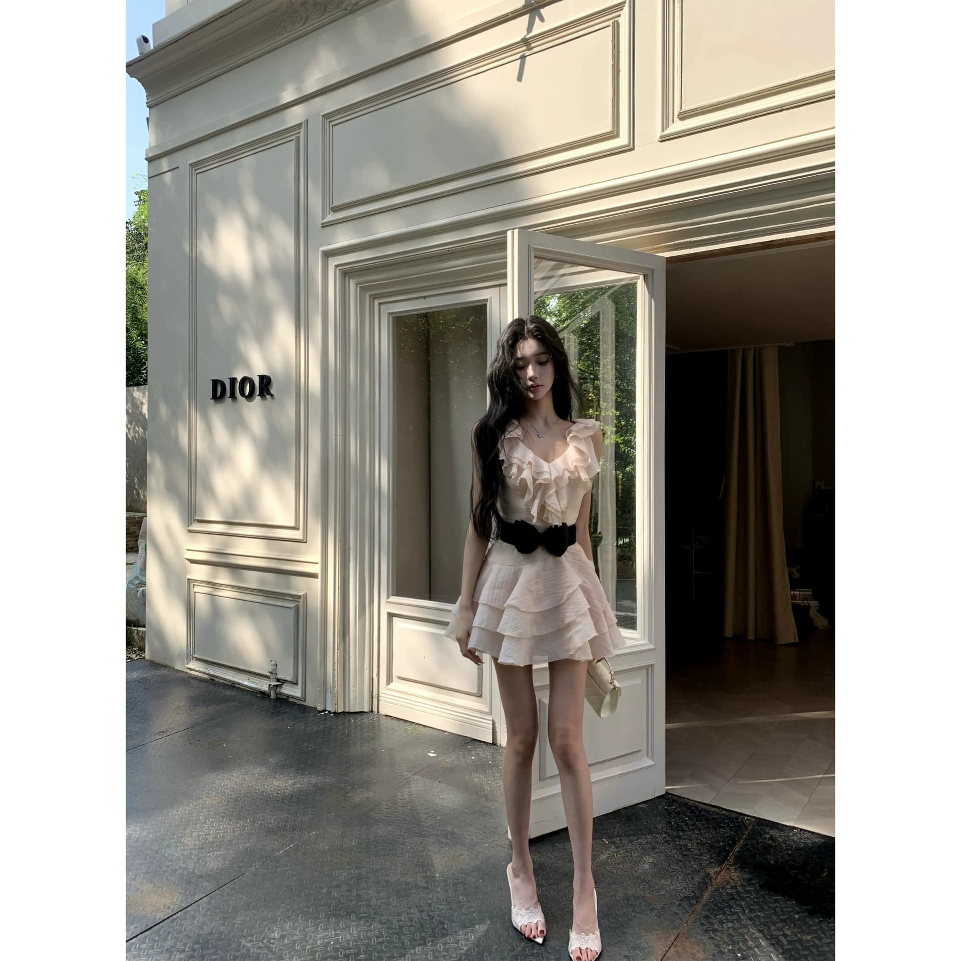 barb chill 천연 섬유 자연 질감 센스 라이 경기 서울 휴가 여성 드레스 여름 공주 드레스 이미지 2
