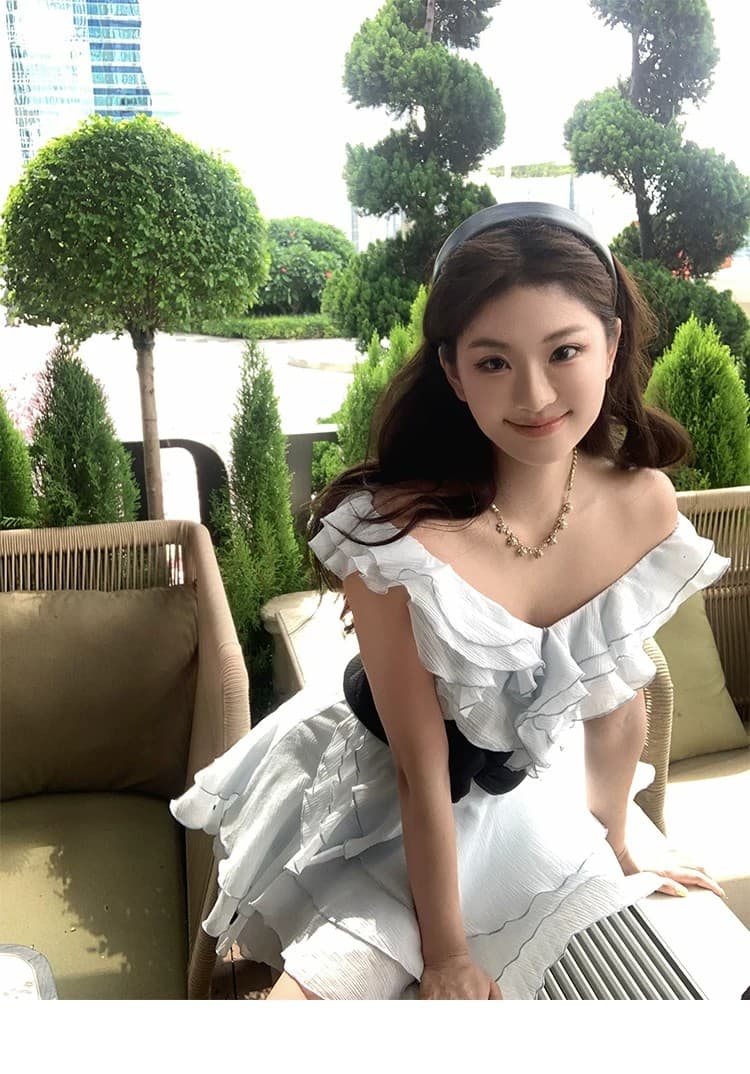 barb chill 천연 섬유 자연 질감 센스 라이 경기 서울 휴가 여성 드레스 여름 공주 드레스 상세 이미지 5