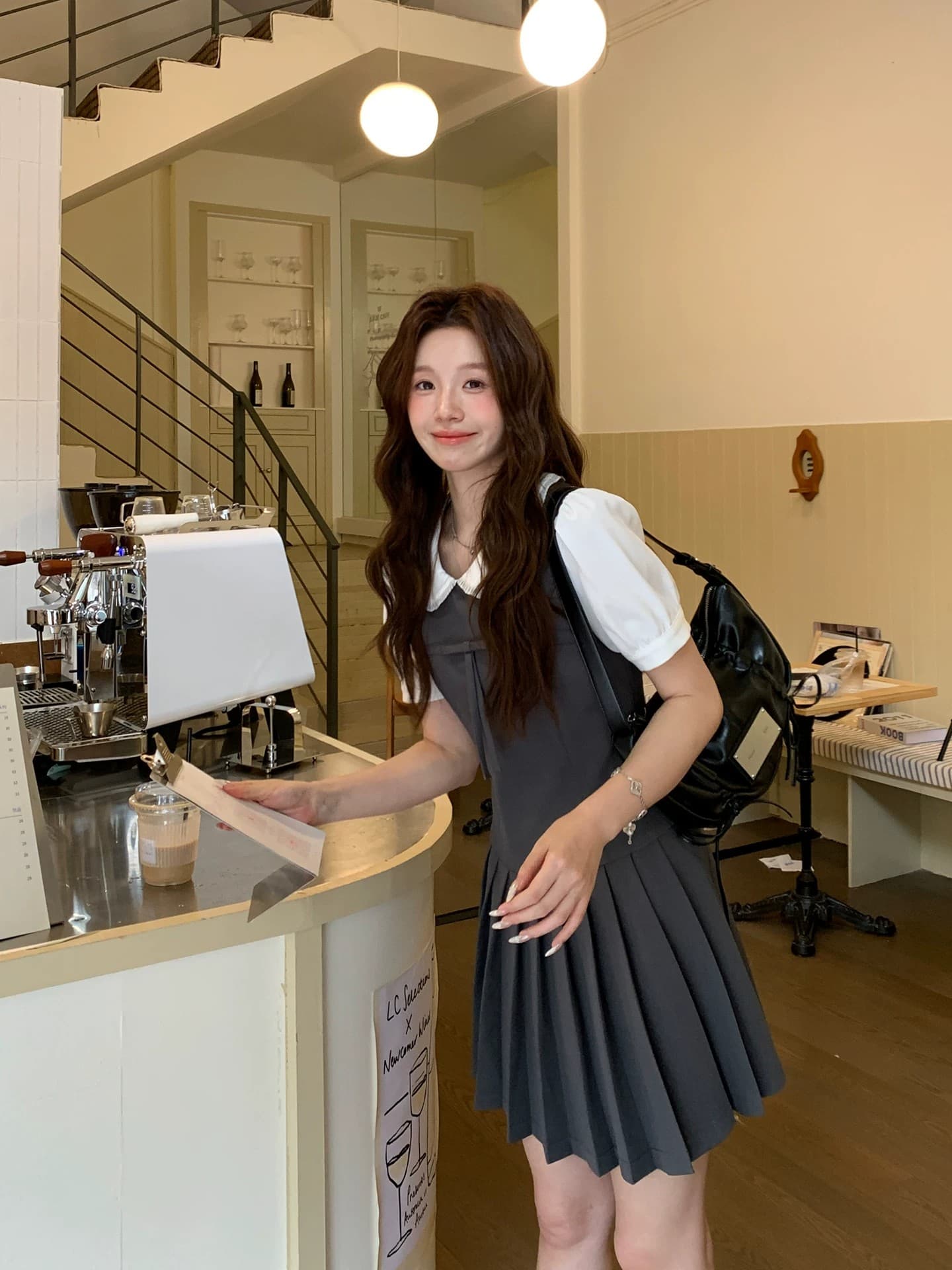even 하나 원자바오 m1u 부서 작은 乖離 한 부서 높음 지혜 페이크 레이어드 드레스 플리츠 허리 수축 연령 감소 미니 스커트 여름 이미지 3