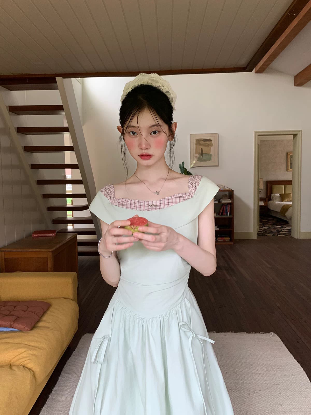 다우 시시 주간 제한된 시간 95 접기 5.31 20 00 신제품 켜기 새로운 폼 녹색 드레스 상세 이미지 4