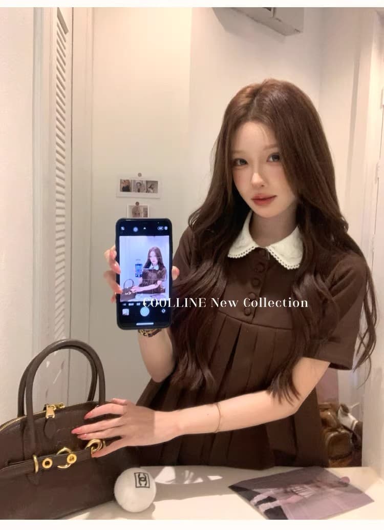 coolline 숲 희 꽃 와 앨리스 doll 센스 miu 부서 베이비 칼라 드레스 상세 이미지 3