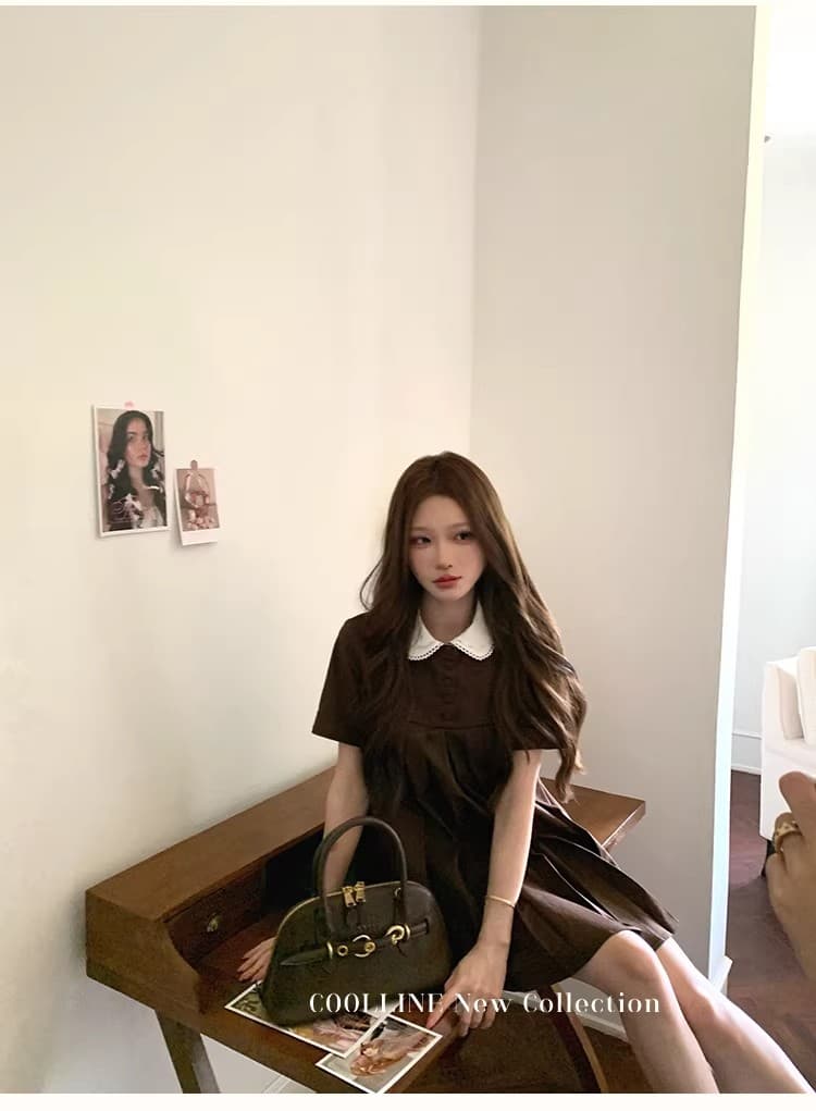 coolline 숲 희 꽃 와 앨리스 doll 센스 miu 부서 베이비 칼라 드레스 상세 이미지 15