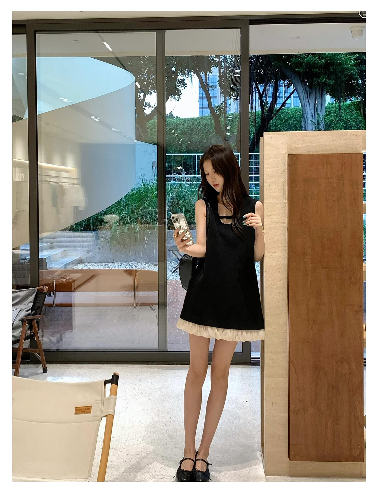 프랑스식 조끼 작은 검은 드레스 품격 연령 감소 부드러운 바람 여름 새로운 치마 쇼트 스타일 드레스 이미지 4