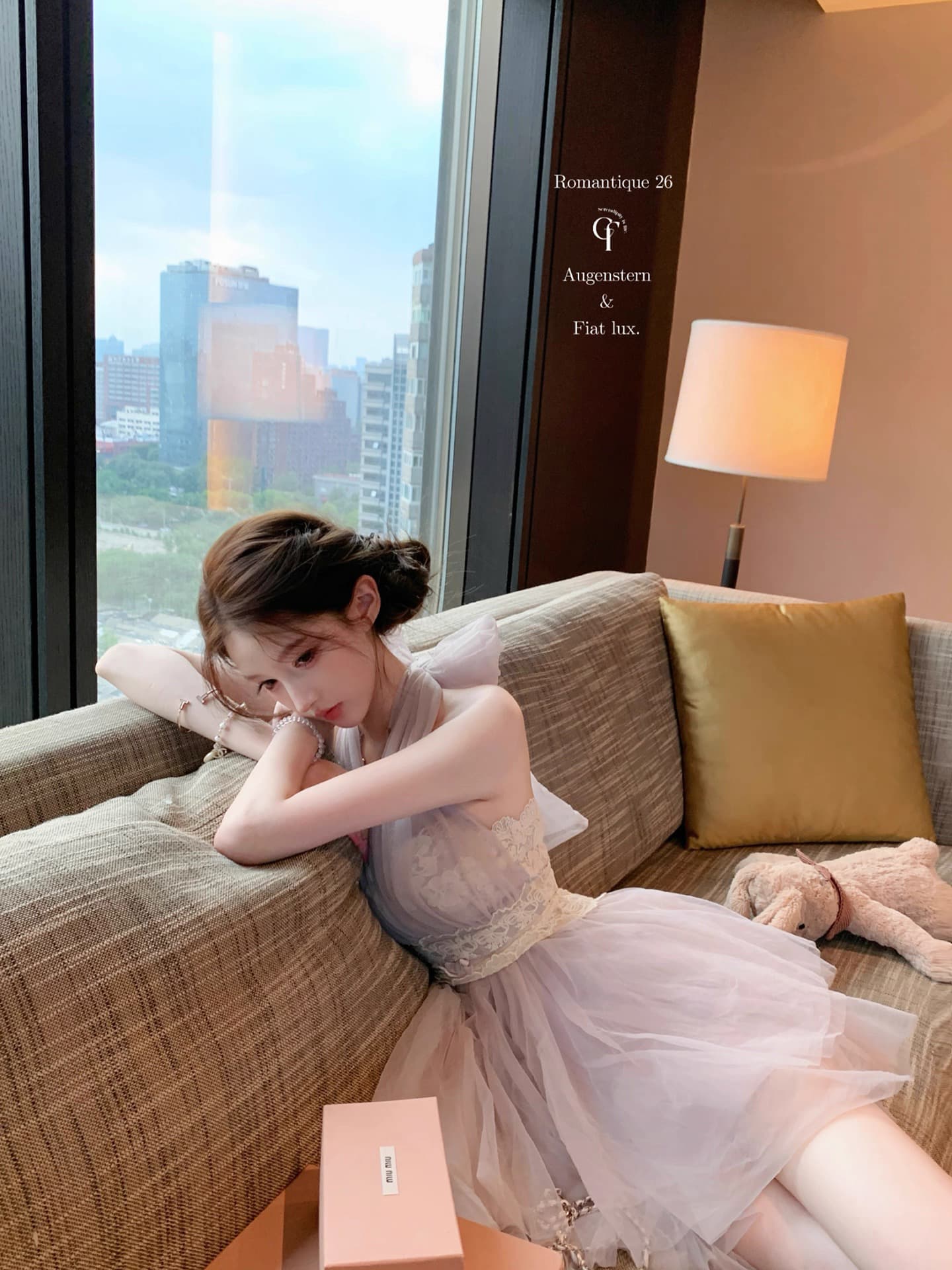 26 ss 황혼 등나무 nway 다양한 착용 법 라벤더 보라색 레이스 행침 목 드레스 이미지 3