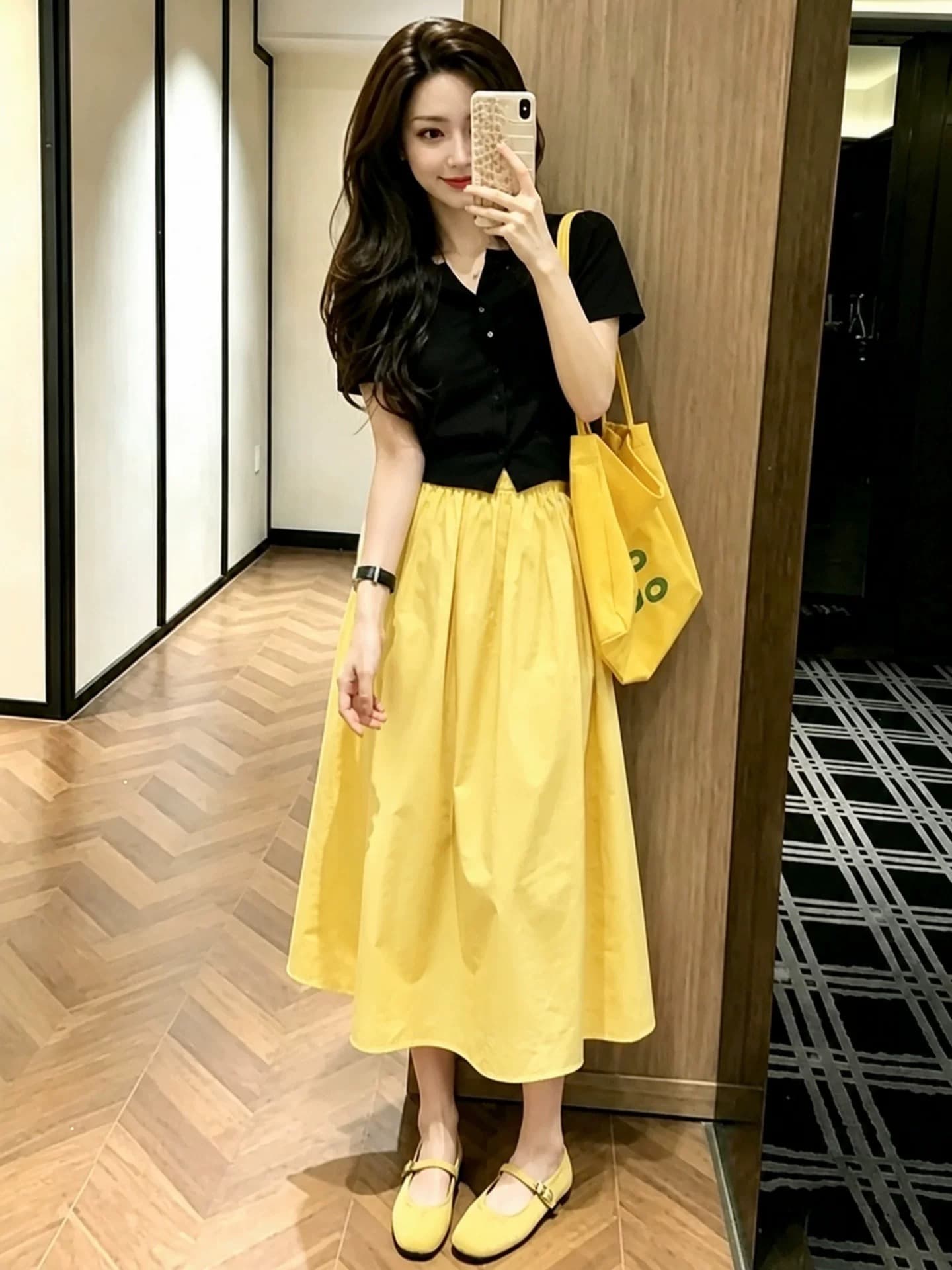 검정색 쇼트 스타일 단추 반팔 티셔츠 여성 여름 한 부서 chic Chic 작은 맨위 프랑스식 사소한 착용 가져 가라. 상세 이미지 5