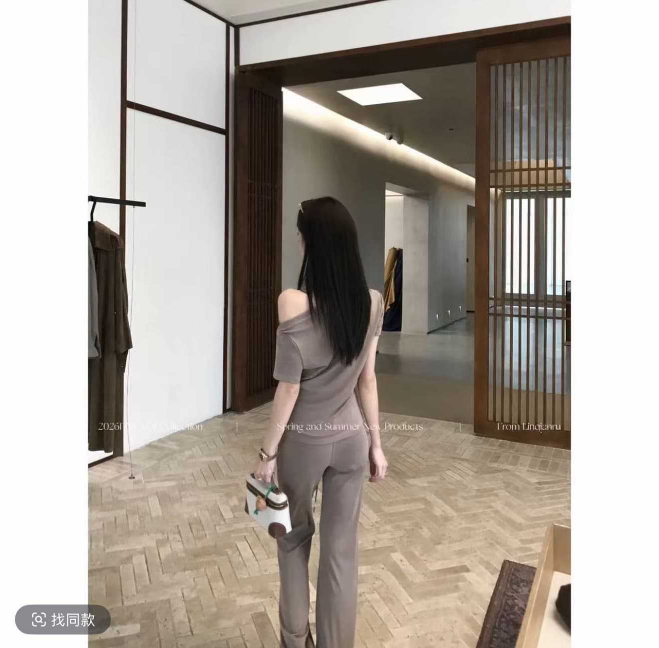 린 천 입력 제인 럭셔리 세트 새로운 품격 슬림해 보이는 고급 센스 미니멀리즘 대기 캐주얼 패션 세트 여성 이미지 4