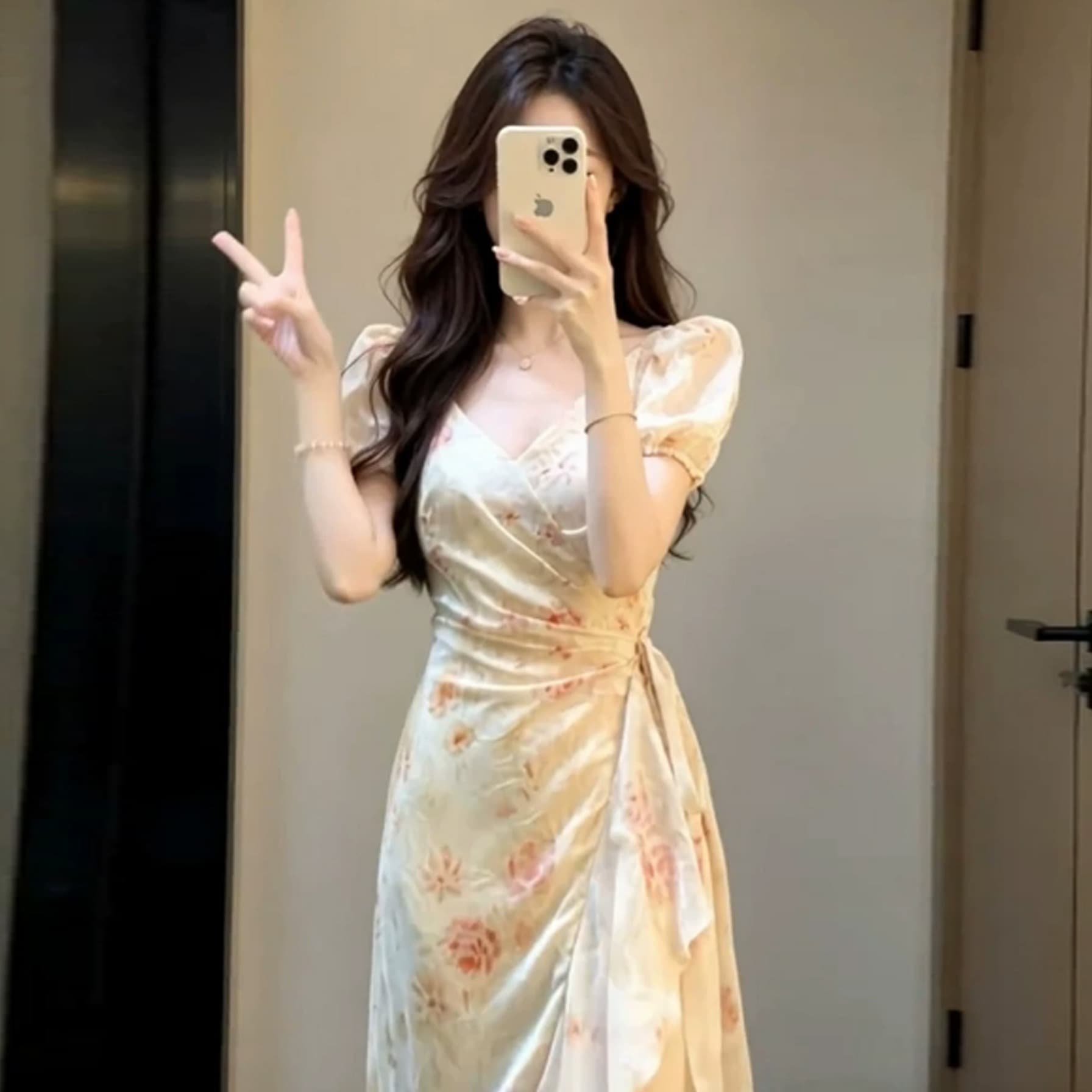 대 eees 매력적인 꽃 상황 여름 낭만주의 ~ 중 치마 하나 슬라이스 스트랩 프랑스식 낭만주의 프린트 드레스 이미지 5