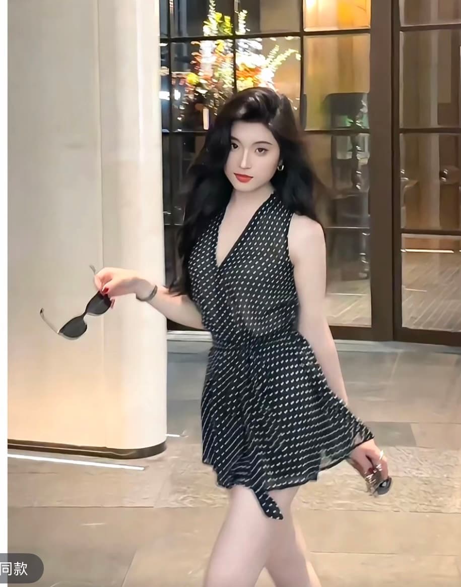 순수한 욕망 다용도 도트 무늬 민소매 투피스 슈트 상세 이미지 1
