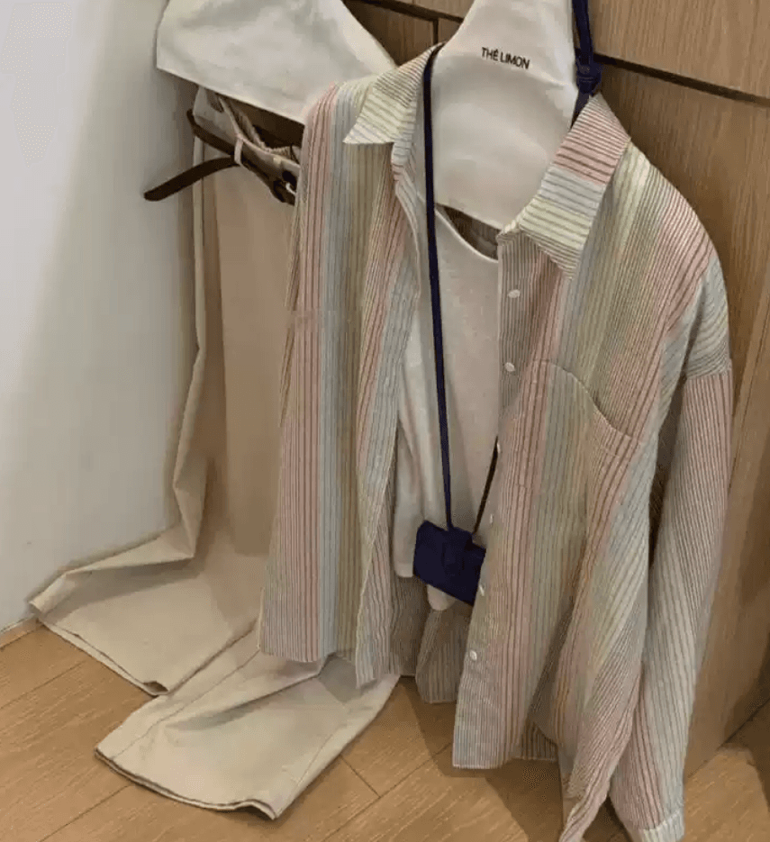 한 부서 느긋한 바람 아마 색상 스트라이프 여성 셔츠 봄 여름 얇은 스타일 외부 가져 가라. 자외선 차단 셔츠 오픈 가디건 블라우스 재킷 이미지 2