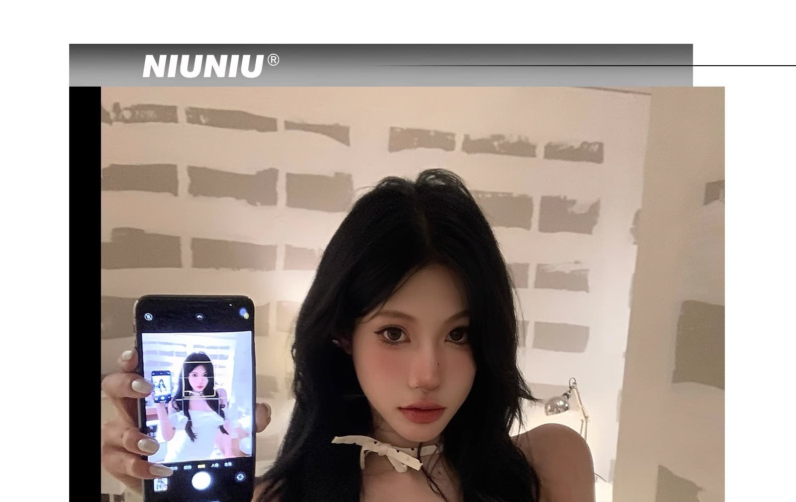 프랑스식 도트 무늬 튜브탑 맨위 여성 2026 여름 핫걸 쉬폰 생선뼈 코르셋 오프숄더 조끼 상세 이미지 1