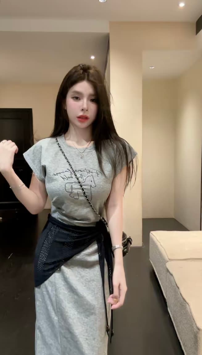 huihui 여름 신제품 느긋한 편안함 한국 스타일 드레스 플러스 숄 외국 가스 l0787 이미지 2