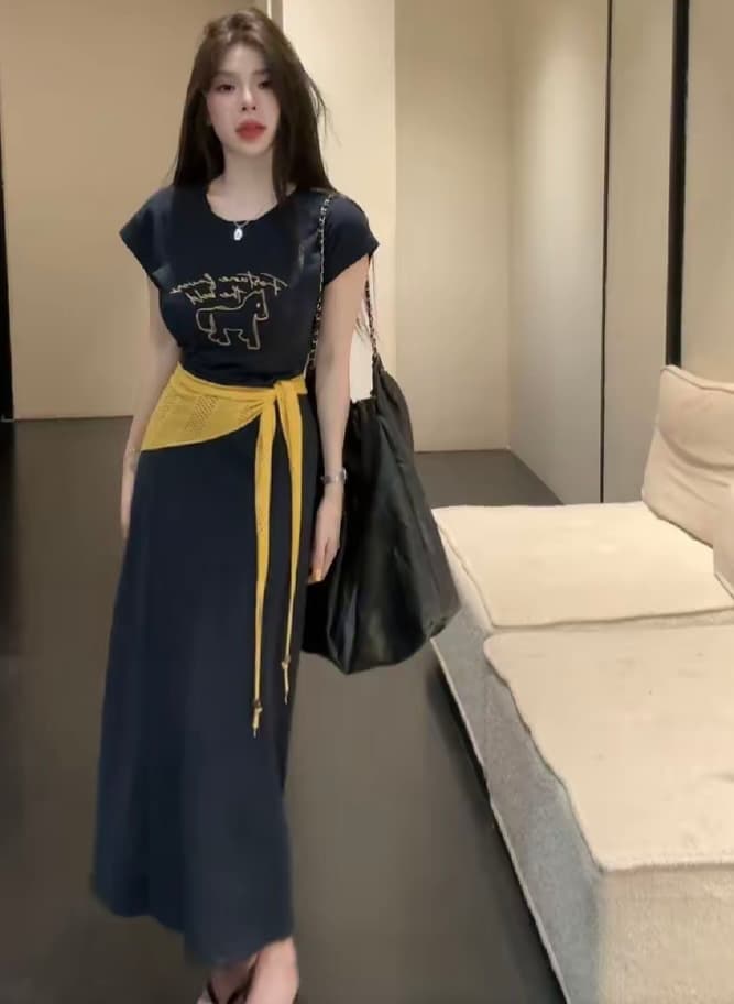 huihui 여름 신제품 느긋한 편안함 한국 스타일 드레스 플러스 숄 외국 가스 l0787 상세 이미지 1