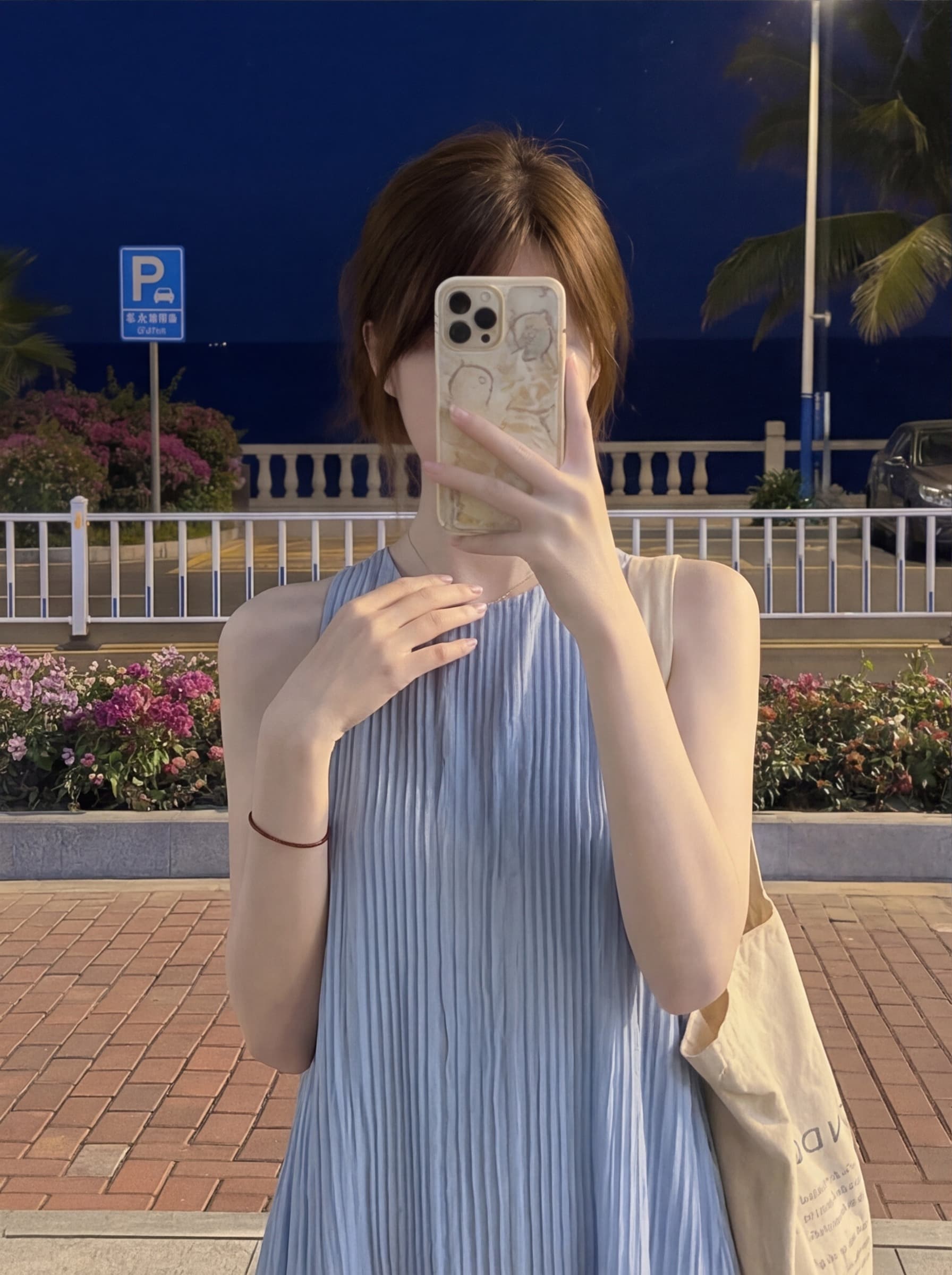 부드러운 품격 파란색 민소매 조끼 여성 드레스 2025 여름 새로운 질감 센스 루즈핏 상세 이미지 4