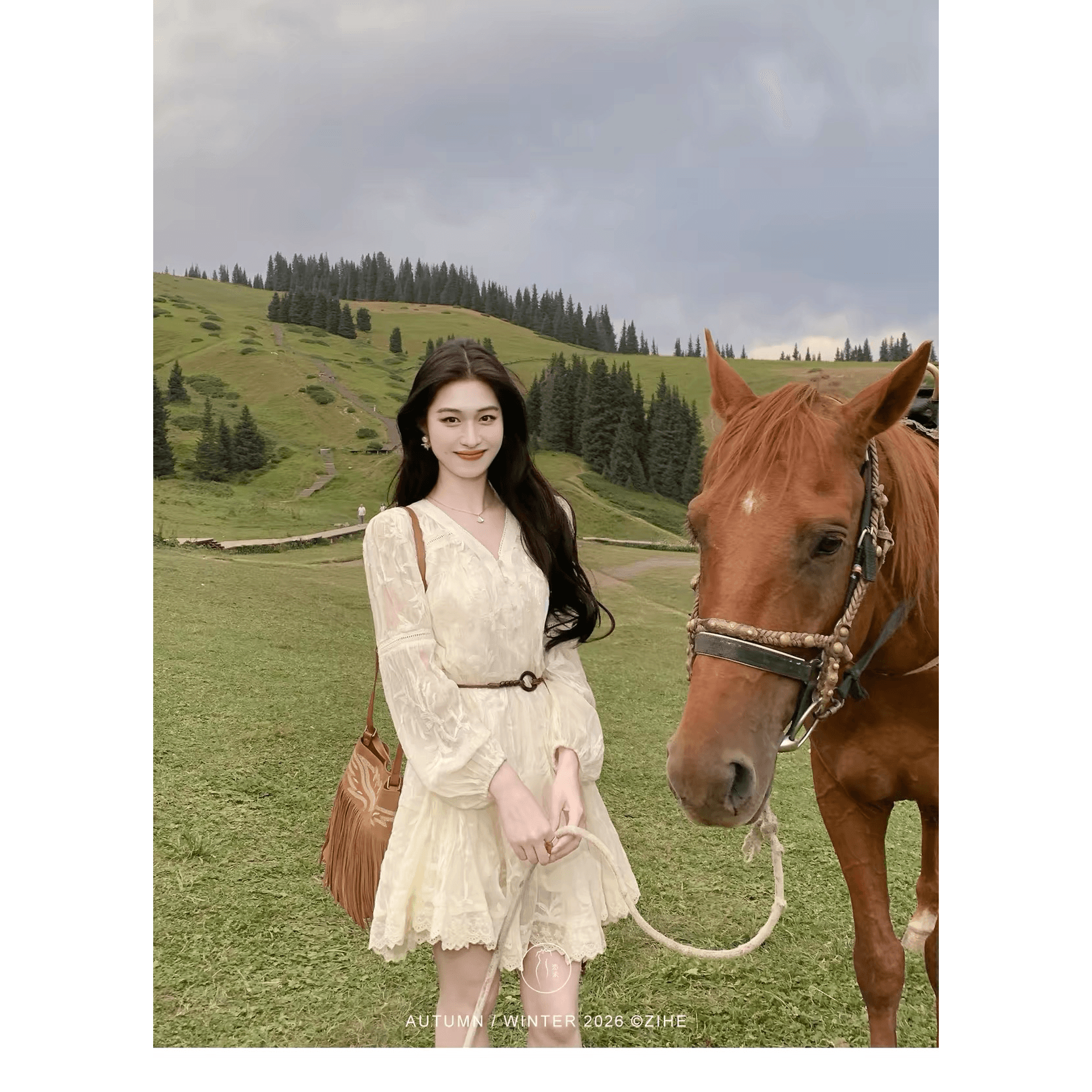 7.30 가을 경계 남자 와일드 이전 10 분 제한된 시간 6 접기 프랑스식 질감 센스 자수 슬립 점프 슈트 치마 세트 이미지 5