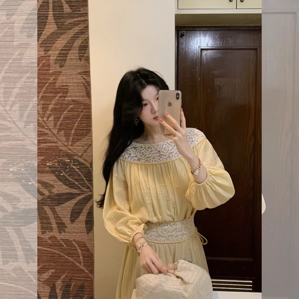8.4 늦게 20 점 대 eees 부드러운 옥 따뜻한 향기 질감 주간 실크 전환 여름 홀로우 아웃 뼈 선 레이스 세트 상세 이미지 12
