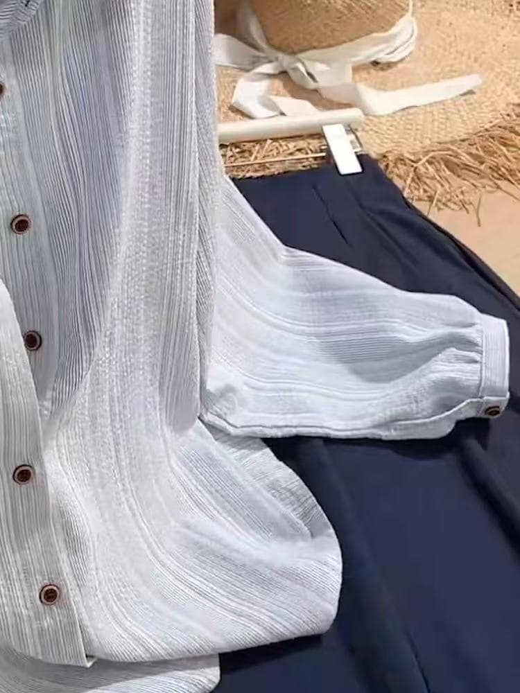 가을 새로운 패션 외국 가스 루즈핏 슬림해 보이는 디자인 센스 연령 감소 품격 폴로 칼라 긴팔 맨위 상세 이미지 2