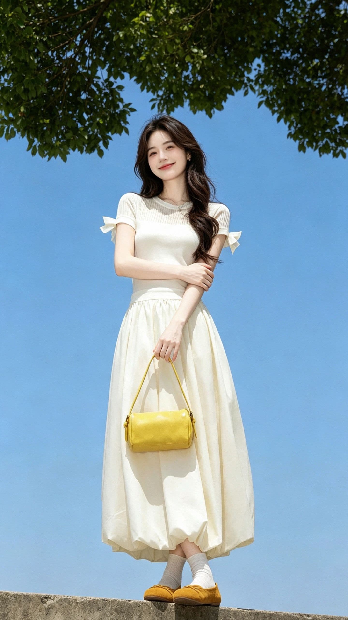한 부서 작은 샤넬 스타일 천 골드 센스 이리저리 떠다니다 번쩍였다 조각 치마 여름 외국 가스 폭발 나비 매듭 허리 수축 꽃밭 치마 롱 스커트