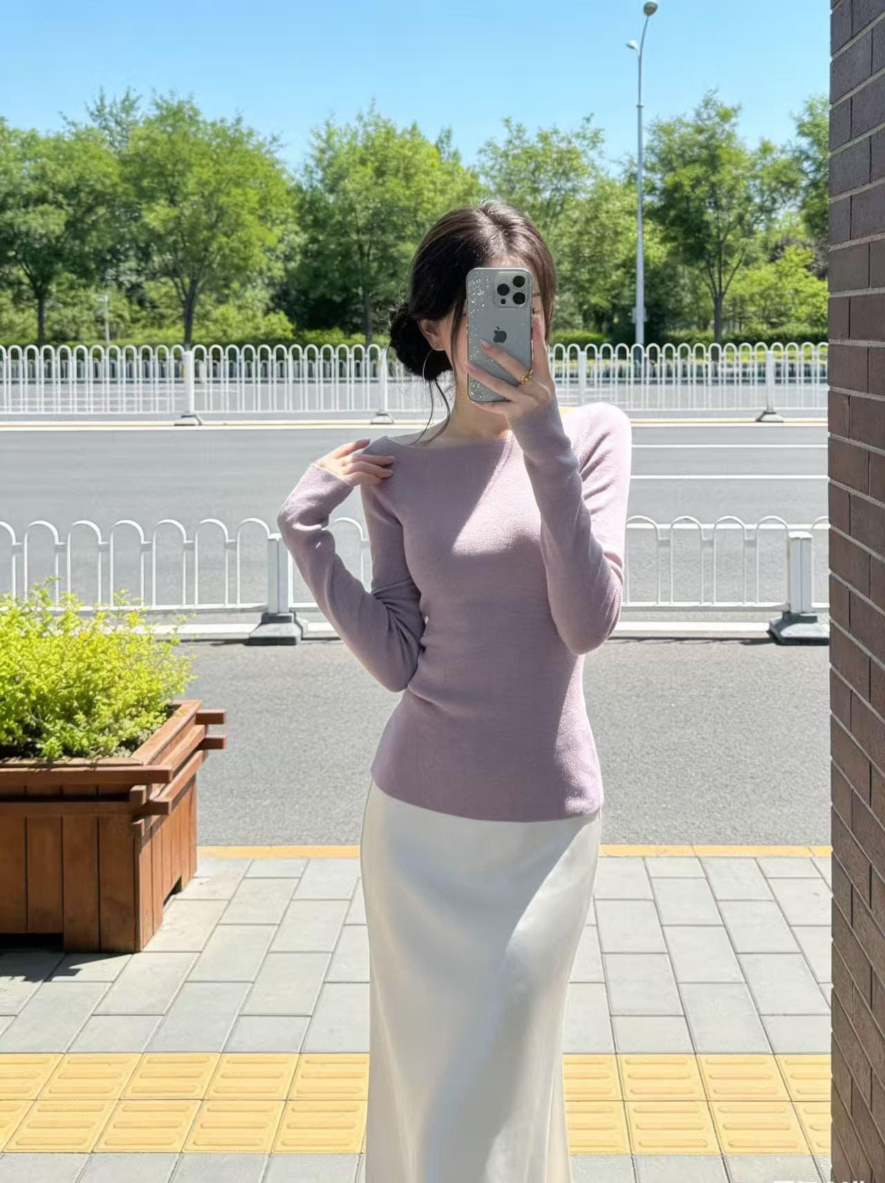 가을 착용 가져 가라. 전체 집합 초기 이른 가을 2026 새로운 여성 의류 한 부서 분위기 센스 새틴 반신 스커트 투피스 슈트 이미지 3