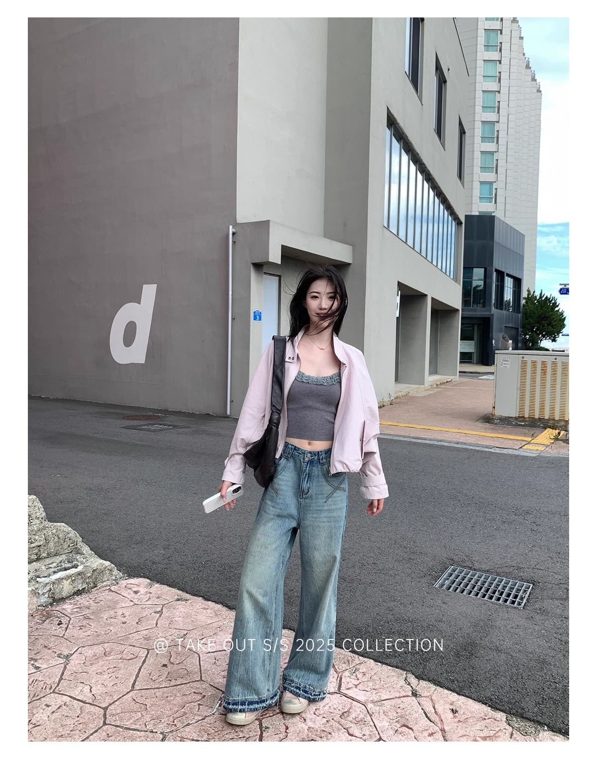 블록 산책 배트윙 소매 레트로 쇼트 스타일 오토바이 재킷 여성 코트 가을 한 부서 캐주얼 상세 이미지 16