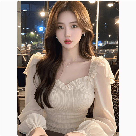 순수한 욕망 바람 살구 색상 광장 칼라 프릴 긴팔 여성 셔츠 이른 가을 새로운 작은 키 몸매 가꾸기 슬림해 보이는 쇼트 스타일 맨위 이미지 3
