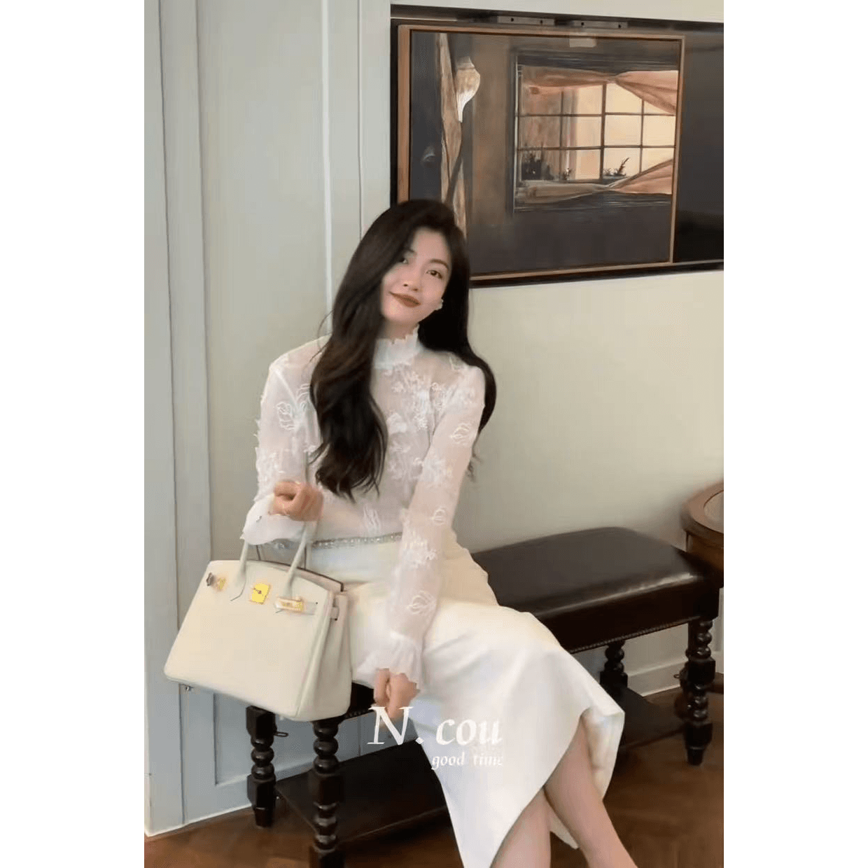 프랑스식 절묘한 아름다운 맨위 2026 가을 새로운 고급 디자인 센스 작은 대중 레이스 프릴 기본 셔츠 여성