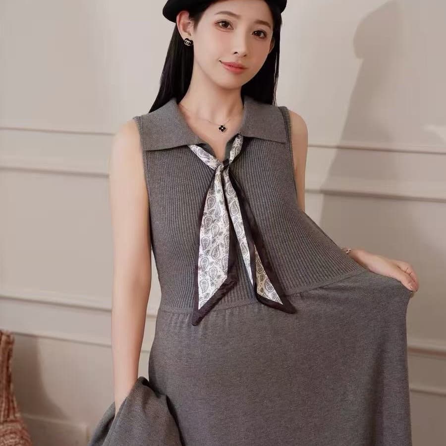 가을 겨울철 드레스 작은 샤넬 스타일 2026 새로운 카디건 코트 조끼 스커트 투피스 슈트 고급 센스 이미지 5
