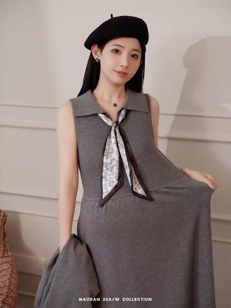 가을 겨울철 드레스 작은 샤넬 스타일 2026 새로운 카디건 코트 조끼 스커트 투피스 슈트 고급 센스 상세 이미지 4