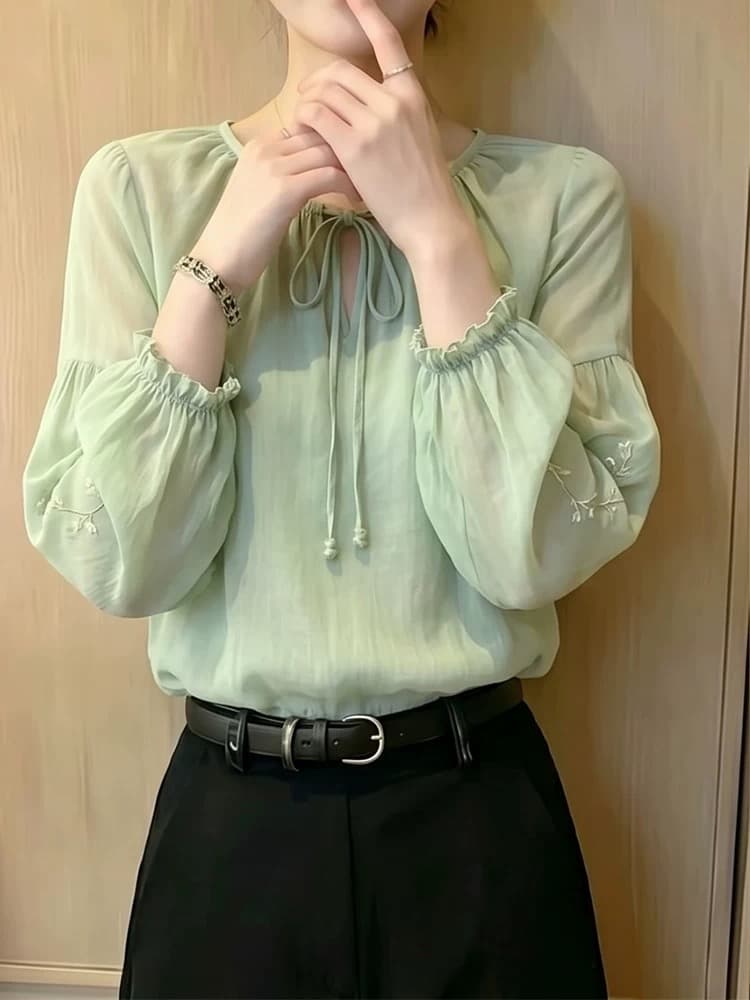 프랑스식 사소한 고유 한 아름다운 자이언트 잘 생긴 품격 맨위 여성 여름 새로운 외국 가스 작은 셔츠 튀김 거리 셔츠 이미지 3