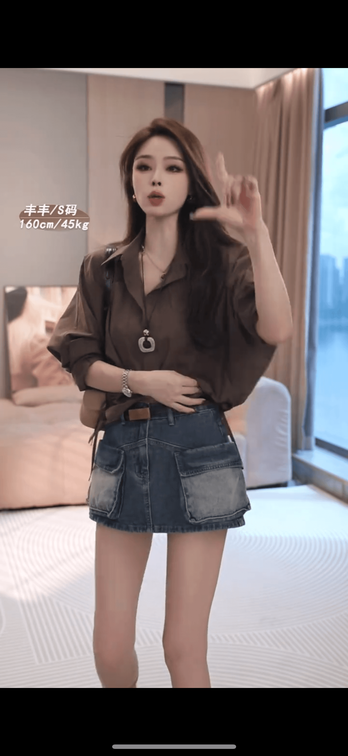 이른 가을 새로운 한 부서 다용도 디자인 센스 펌프 로프 조정 루즈핏 슬림해 보이는 셔츠 상세 이미지 3