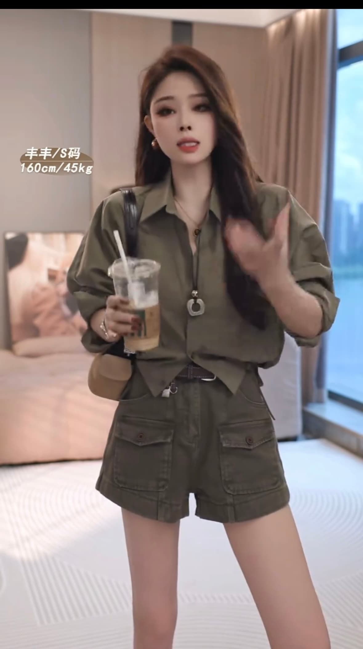 이른 가을 새로운 한 부서 다용도 디자인 센스 펌프 로프 조정 루즈핏 슬림해 보이는 셔츠 상세 이미지 4