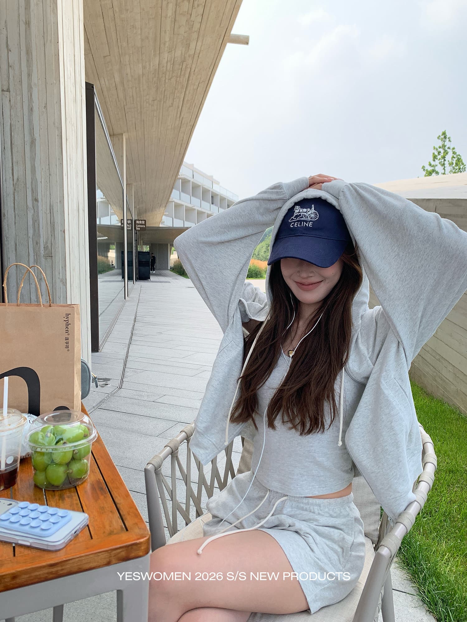 작은 적합한 맞춤 am v 구름 시리즈 가을 새로운 얇은 스타일 후드 티 스웨터 운동 캐주얼 세트 여성 상세 이미지 8