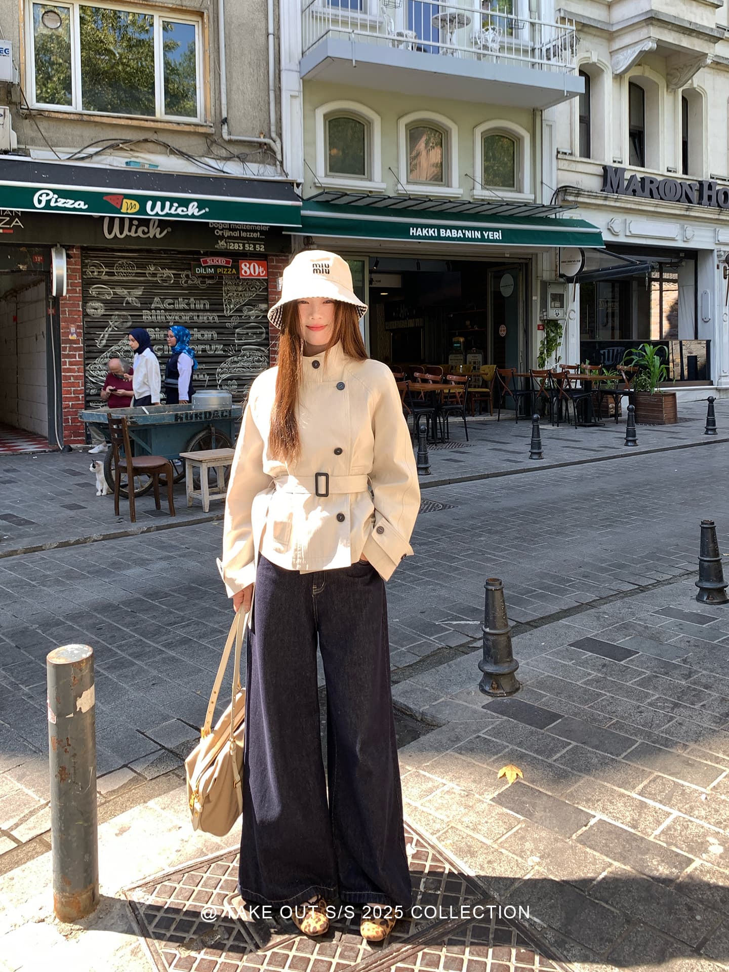 테이크 아웃 도착 함 서울 휴일 이른 가을 한 부서 쇼트 스타일 바람막이 여성 코트 영국식 바람 스탠드 칼라 허리 수축 재킷 이미지 4