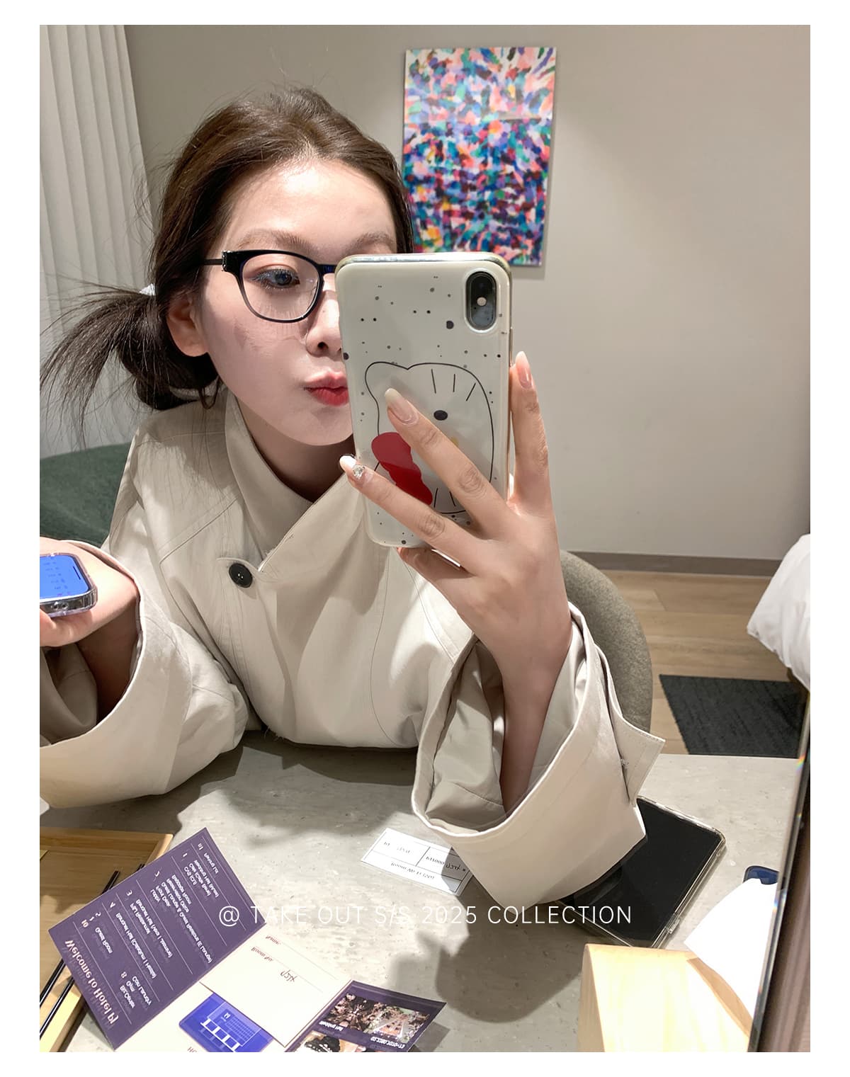 테이크 아웃 도착 함 서울 휴일 이른 가을 한 부서 쇼트 스타일 바람막이 여성 코트 영국식 바람 스탠드 칼라 허리 수축 재킷 상세 이미지 20