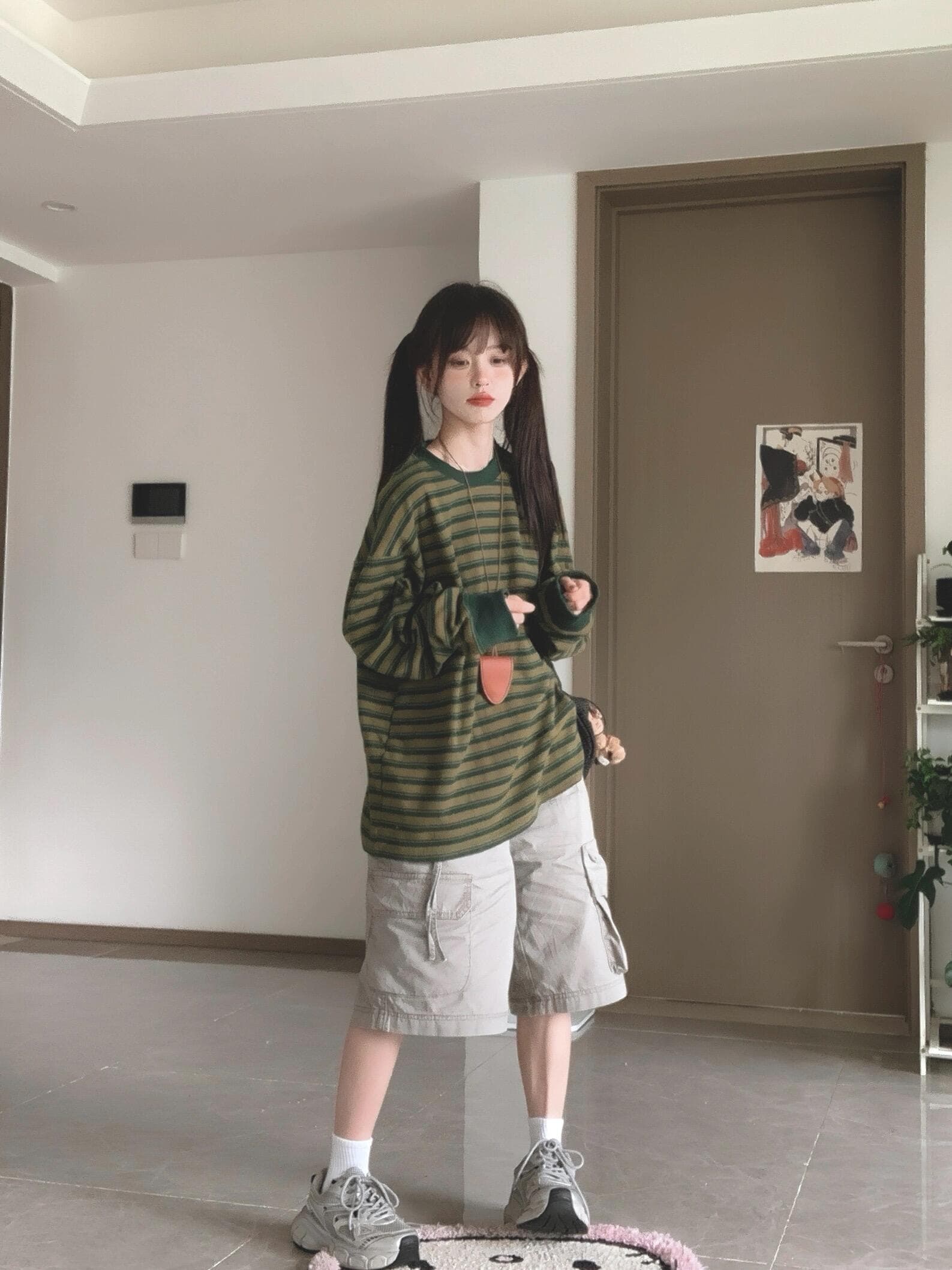와일드 A 어린이 2026 봄 새로운 오리지널 분위기 센스 아메리칸 레트로 스트라이프 긴팔 티셔츠 여성 기본 셔츠 트렌디 상세 이미지 3