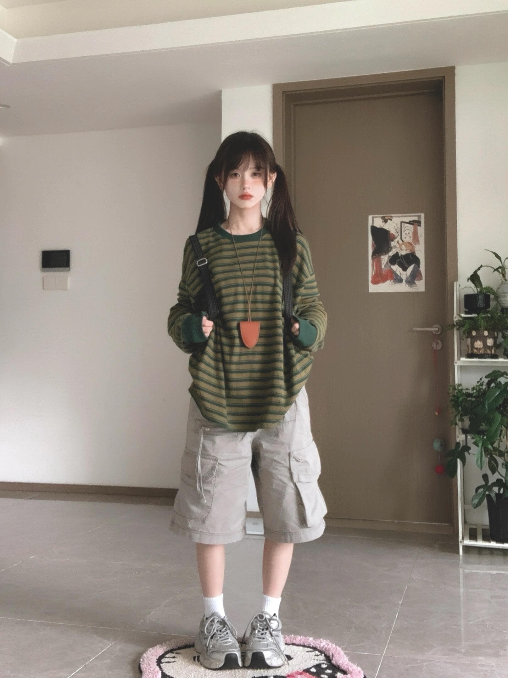 와일드 A 어린이 2026 봄 새로운 오리지널 분위기 센스 아메리칸 레트로 스트라이프 긴팔 티셔츠 여성 기본 셔츠 트렌디 상세 이미지 4