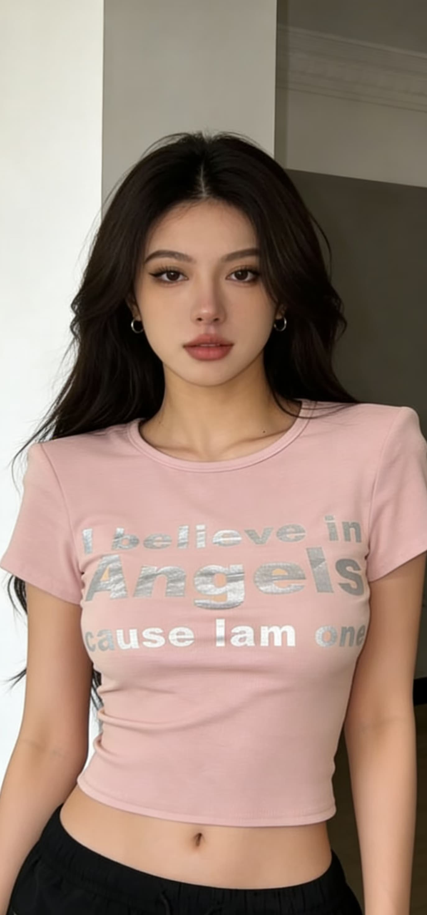 2026 열세 개 봄 새로운 패션 다용도 라운드 넥 알파벳 프린트 반팔 티셔츠 여성 이미지 4