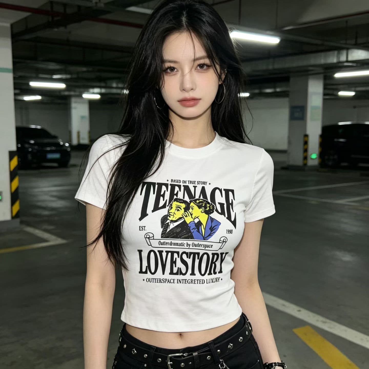 2026 새로운 여성 의류 알파벳 프린트 반팔 긍정적 인 어깨 티셔츠 여름 섹션 몸매 가꾸기 슬림해 보이는 맨위 이미지 5