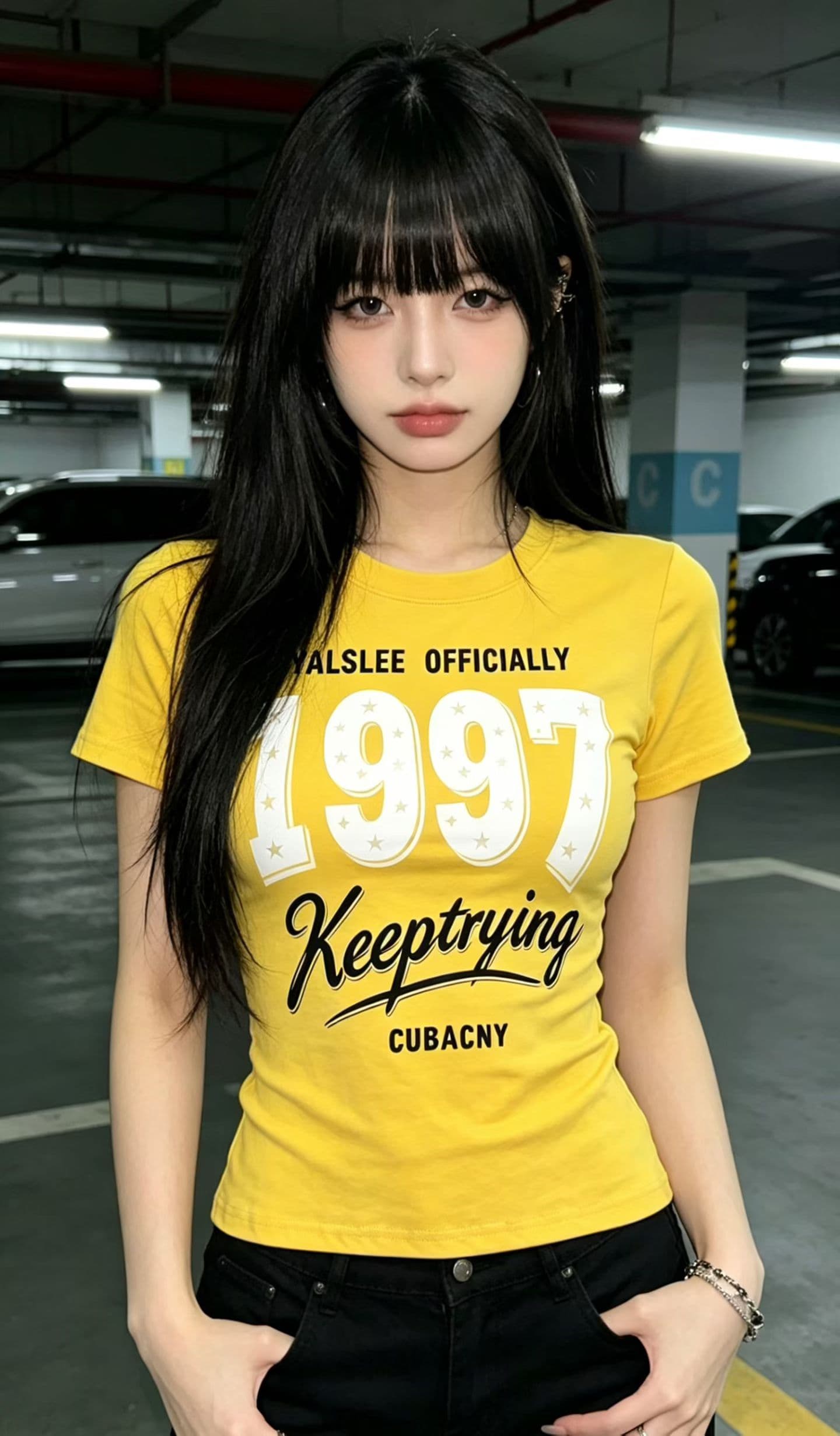 2026 새로운 여성 의류 알파벳 프린트 반팔 긍정적 인 어깨 티셔츠 여름 섹션 몸매 가꾸기 슬림해 보이는 맨위 이미지 3