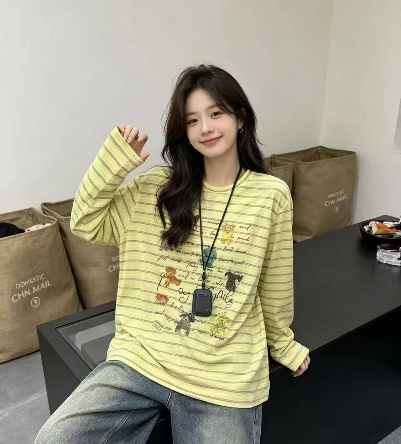 열세 개 2026 여름 한국 스타일 루즈핏 슬림해 보이는 다용도 라운드 넥 긴팔 티셔츠 여성 레저 얇은 스타일 자외선 차단 맨위