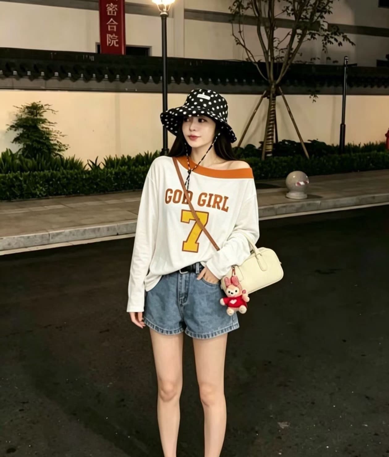 여름 새로운 한국 스타일 루즈핏 시간 아직도 느낌 다용도 슬림해 보이는 외국 가스 오프숄더 배색 긴팔 자외선 차단 티셔츠 여성 트렌디 상세 이미지 8