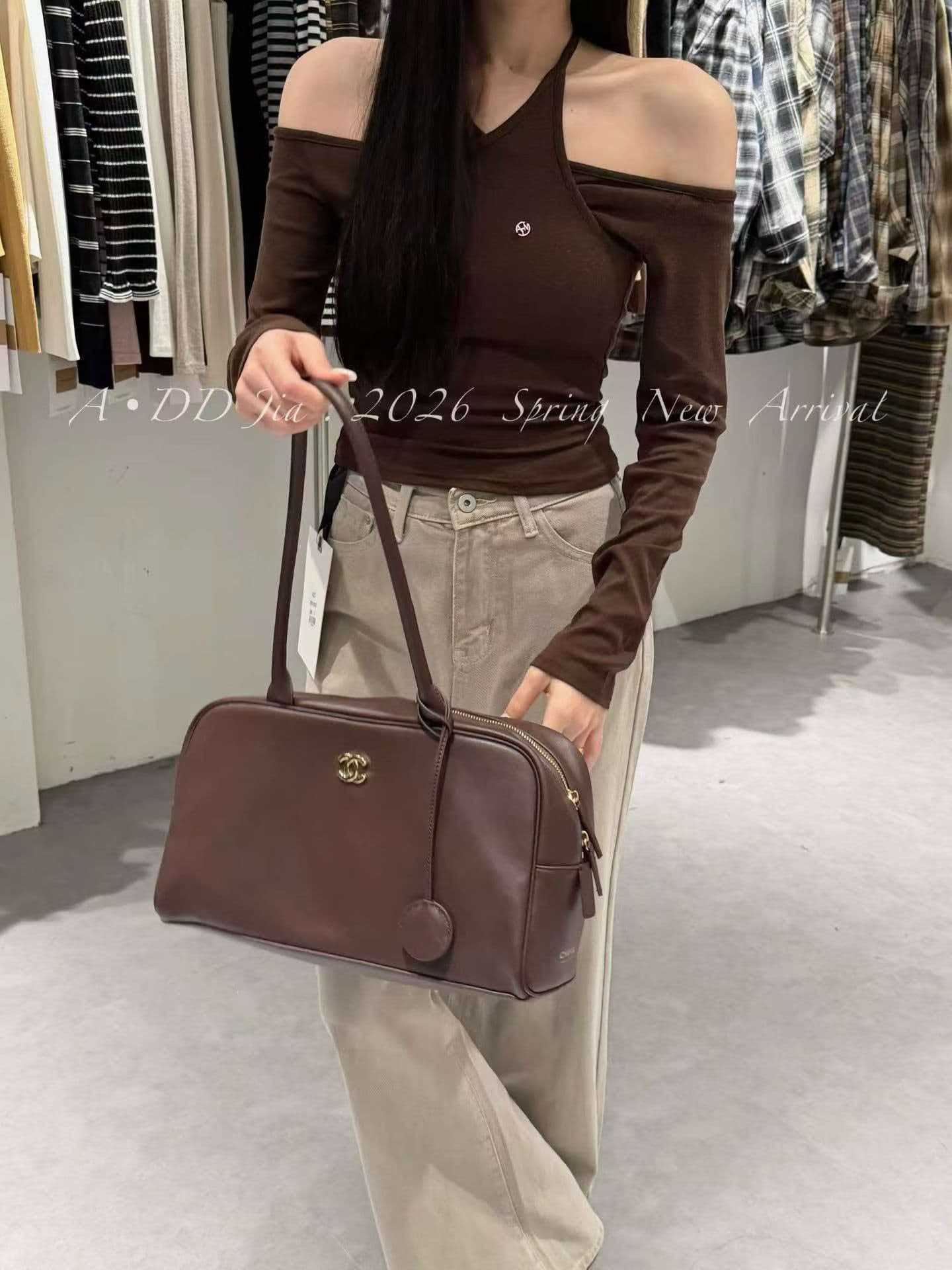 가을 새로운 한 부서 순수한 욕망 바람 행침 목 슬립 페이크 레이어드 티셔츠 핫걸 오프숄더 긴팔 맨위 상세 이미지 5