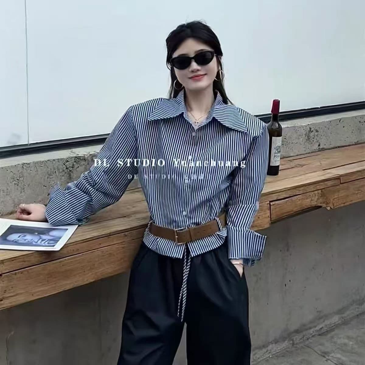 원 유안 무료 조합 출퇴근 품격 슬림해 보이는 다용도 패션 셔츠 벨트 포함 이미지 4