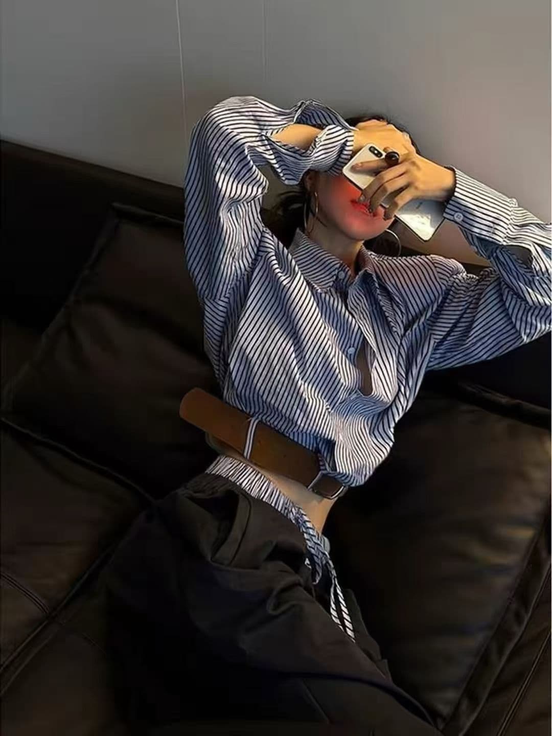 원 유안 무료 조합 출퇴근 품격 슬림해 보이는 다용도 패션 셔츠 벨트 포함 이미지 2